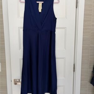 Banana Republic Deep Blue Midi Dress size 12 Petite